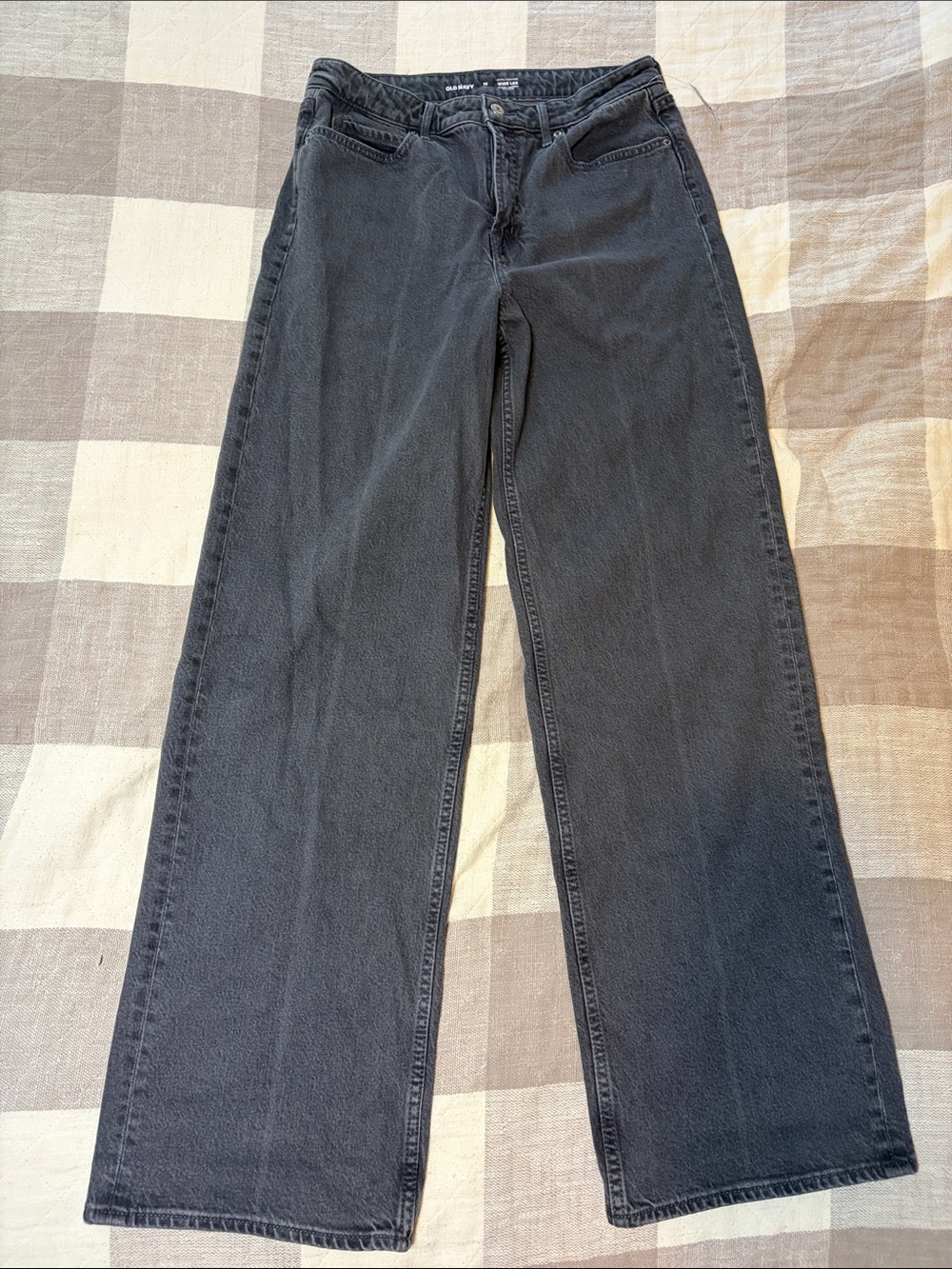 Old Navy NWT Extra High-Rise Wide Leg Gray/Black Denim Jeans